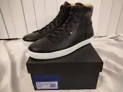 NEW Allen Edmonds "ALPHA" Lace-Up High-Top Casual Sneakers 11 D Black & White