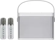 Karaoke Machine with 2 Wireless Microphones | Wireless Speaker with Bass and Treble Adjustment - 8 Hour Long Lasting Playback Supplies for Party, Office, Home Phone