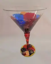Vintage Romania Royal Danube Crystal Martini Stemware Abstract Pattern.#24