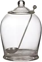 Davis & Waddell Olive Jar with Spoon, 10 x 10 x 15 cm, Clear/Stainless Steel