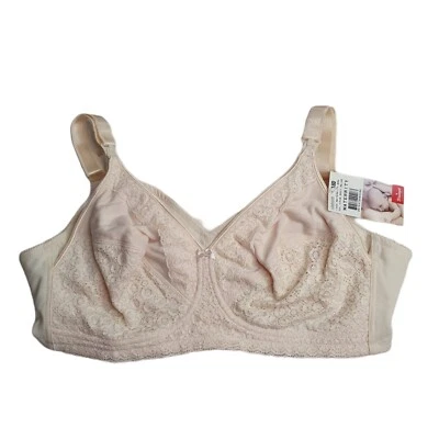 TRIUMPH Size 18D Nude Lace Maternity Bra Soft Wireless Plus Size BNWT NEW EC