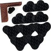 Ciieeo 10 Pcs Non Slip Rug Tape Stickers Dual Sided Carpet Gripper for Hardwood Floors Tiles Includes Round Corner Cloud Shapes Prevent Rug Bunching Sliding