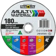 Flexovit 180 x 3.2 x 22.23mm Multi Material Reinforced Cut Off Wheel