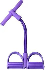 4-Tube Elastic Pull Rope,Sit-up Equipment Yoga Strap Bodybuilding Expander Tummy Trainer Foot Pedal Pull Rope Resistance Exercise for Abdomen Arm Waist Pilates Leg Stretching Slimming Training Purple