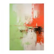 Abstract Painting Red Green Canvas Print