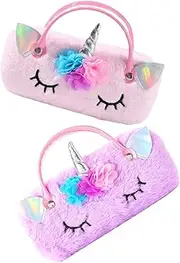 [Yardenfun] 2Pcs Portable Unicorn Glasses Case for Handheld Eyeglass Pouch Light for Sunglasses and Eyeglasses Easy to Carry Great Present