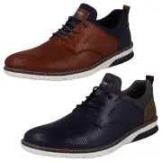 Mens Rieker Smart Casual Leather Elasticated Lace Up Shoes 14450