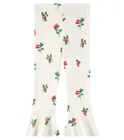 [Mini Rodini] Mini Rodini Lingonberries cotton jersey flared pants Y 4/5 white