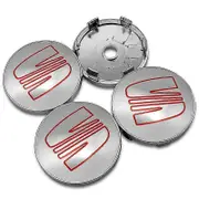 4pcs 56mm 60mm Car Wheel Center Hub Cap Rim Cover Emblem Stickers Accessories For Seat Ibiza 6j 6l Fr Ateca Altea Xl Leon 2 Leon 60MM silver red