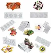 8pcs Silicone Chocolate Molds, Leaf Honeycomb Shaped Candy Baking 3D Silicone Tuile Molds, Fondant Clay Food Molds for Cake Decorating, Resin, Soap, Sugar Craft, Easy to Use and Clean