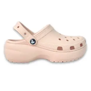 Crocs 卡駱馳 經典雲朵克駱格 CLASSIC PLATFORM CLOG 女 粉色 增高中性鞋 休閒洞洞鞋 厚底涼鞋 輕量懶人鞋 防水拖鞋 206750-6UR