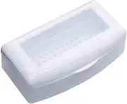 AIMALL Nail Tool Disinfection Box with Alcohol Filter Tray, Portable Cleaning Container for Nail and Eyelash Tools, 9x4.3x2.8in