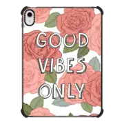 iPad 10.9-inch (10th gen) iPad Impact Case Good Vibes Only, floral typography illustration