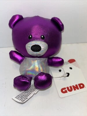 GUND Tiny Teddies Bling Bling Grape Purple Plush Stuffed Teddy 4" NEW