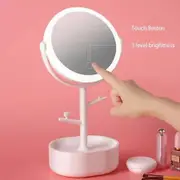 Ecoco Smart LED Light Cosmetic Makeup Mirror USB Touch Screen Home Desk Vanity 360掳 Pink