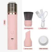 Pink Mini Portable Wireless Dust Vacuum Cleaner, Powerful and Long-Lasting Handheld Vacuum for Makeup Tables, Powder, and Dust