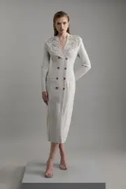 Bandage Form Fitting Embellished Maxi Dress