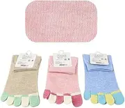 [Holibanna] 1 Pair Tube Toe Socks Athletic Socks Toe Socks Childrens Socks Toe Separator Socks for Winter Socks for Finger Toe Socks Sports Socks for Women 5 Toe Socks Beige