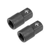2 Pcs 3/8" Drive (F) x 1/2" (M) Socket Adapter, Female to Male, Cr-V (Black)