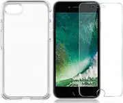 For Apple iPhone SE 2022 3rd Gen Clear Case Cover and Soft Film Screen Protector