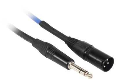 Rockville RCXMB30BL 30' Male REAN XLR to 1/4'' TRS Cable Blue 100% Copper
