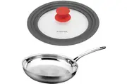 Scanpan Pyrolux Combo Frying Fry Pan and Lid Set - Stainless Steel - Silver (11")