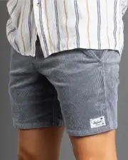 [Skylark] Skylark Men's Texture Elastic Waist Shorts in Slate Blue Size Small S Slate Blue