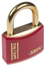 Abus BRASS KEY WEATHER RESISTANT SAFETY PADLOCK 40mm Width, 23mm Shackle RED