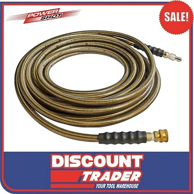 Powerblast Powershot Petrol High Pressure Washer Rubber Monster Hose 15m x 3/8"