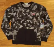 And-1 Men's Traveling Reversible Crew Sweatshirt Size M/L/XL Black/Gray Camo