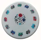16" marble side table top floral semi precious handmade pietradura Inlay work