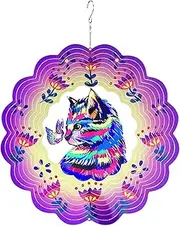 Kinetics Wind Spinners Outdoor Metal – Metal cat Spinner, Kinetics Art | Charming 3D Animal Wind Decor, Detachable Outdoor Ornament, Perfect for terraces, Balcony railings, Garden Branches, Window
