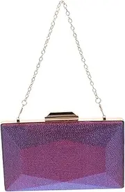 [Ipetboom] Silk Polyester Evening Bag Lady Phone Bag Clutch Large Capacity Detachable Chain Suitable for Wedding Parties