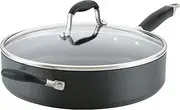 Anolon Advanced Home Non stick 30cm/4.98L Covered Saute Pan with Helper Handle, Frying pan, Pots and Pans, Oven Safe, Onyx with Lid