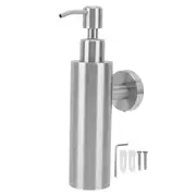 304 Stainless Steel Soap Dispenser Rustproof Refillable Soap Dispenser Soap Pump Bottle for Kitchen Bathroom Wall Mounted, Round