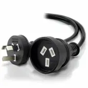 Alogic 10m Aus 3 Pin Mains Power Extension Cable BlackMale to Female Cables - MF-PEXT-10-BLK