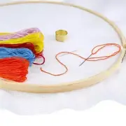Practical Punch Needle Kit Wooden Handle Embroidery Pens Threader for DIY Sewing