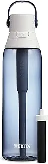 Brita Insulated Filtered Water Bottle with Straw, Reusable, and Stocking Stuffer for Men and Women, BPA Free Plastic, Night Sky, 26 Ounce