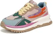 [Blowfish Malibu] Women's Leo Lace Up Sneaker, Mauve/Whiskey Microsuede, 6