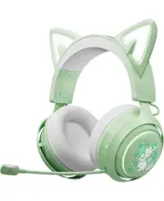 Wireless Cat Ear Headphones, Gaming Headset Bluetooth 5.0 for Smartphone - Green