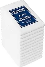 ROYALE LINENS Flour Sack Dish Towels - 33" X 38" Kitchen Towel - Super Absorbent White Flour Sack -100% Ring Spun Cotton -Tea Towels - for Embroidery, Cloth Diapers, Cheese Strainers (12 Pack, White)