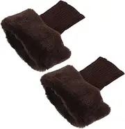 [KOMBIUDA] 1 Pair of Winter Leg High Sleeve Leg Warmers Long Boots Cover Fashion Leg Furry Cover