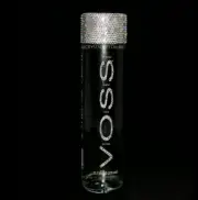Bling Glass VOSS Water Bottle AUSTRIAN CRYSTALS 375mL Bedazzled Crystallized