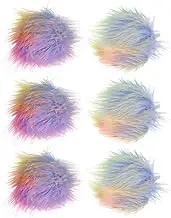 uxcell 6-Pack Faux Fur Pom Poms, 1.2 Inch/ 3.1 cm Soft Fluffy Pompoms Balls with Elastic Loop for Hats/Bags/Keychains/Knitting Accessories/DIY Crafts [Seven Colors]