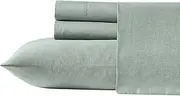 [Tommy Bahama] King Sheet Set, Twill Weave Bedding with Matching Shams and Deep Pockets, Wrinkle-Resistant Bed Essentials, Oeko-Tex Certified (Paradise Twill Green, King)