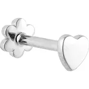 Maria Tash Heart Threaded Stud Earring in White Gold at Nordstrom, Size 3 Mm
