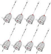 8pcs Bait String Hook Catfish Bait Holder Fishing Equipment Fishing Bait Cage Feeder Holder Fishing Lure Cage Fish Bait Traps for Fishing Floating Fish Basket Fishing Bait Feeder