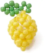 [DanLingJewelry] 10Pcs Yellow Lemon Charms Handmade Glass Seed Beaded Pendants Summer Fruit Charms for DIY Keychain Necklaces Making, Non-Precious Metal, No Gemstone