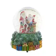 Christmas Glass Snow Globe Polystone Musical Water Globe with Music for Holid...