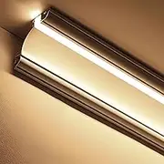 Decorative Baseboard Lighting Trim, Ceiling Led Lighting Aluminum Channel Profile, Bedroom Living Room Led Skirting Board Covers Mounted(2 Meter/6.6ft)